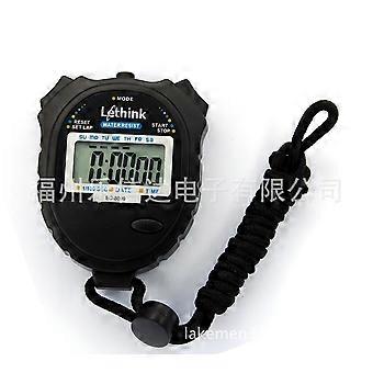 Waterproof stopwatch, timer, running sports timer, seven-color backlit electronic stopwatch, 1/100