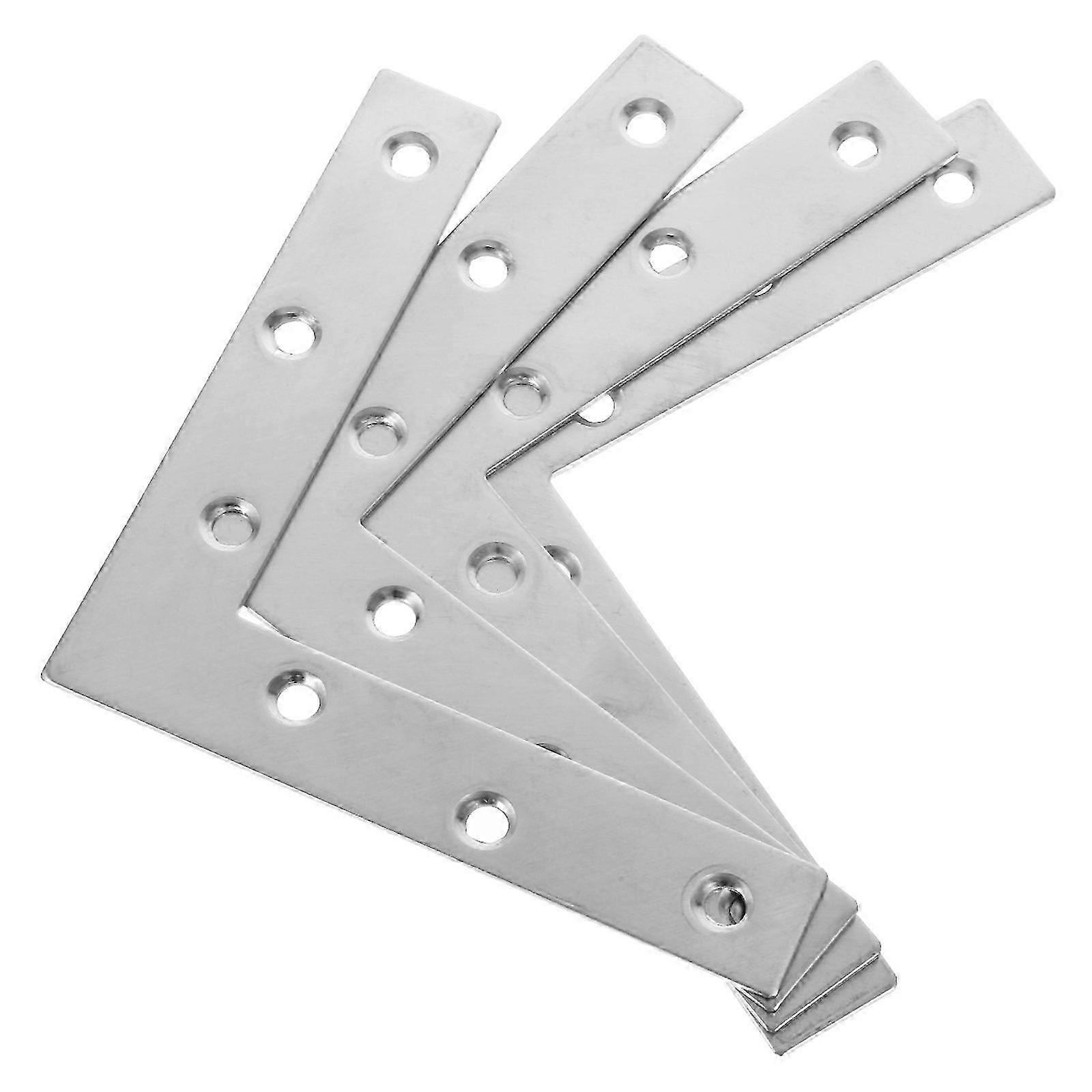 4pcs Angle Brackets Stainless Steel L-shaped Flat Angle Bracket Fixing Brackets