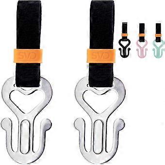 2PC Dog Poop Bag Holder, Stainless Steel Waste Bag Holder, Dog Poop Bag Carrier, Hand Free Holder (Metal)