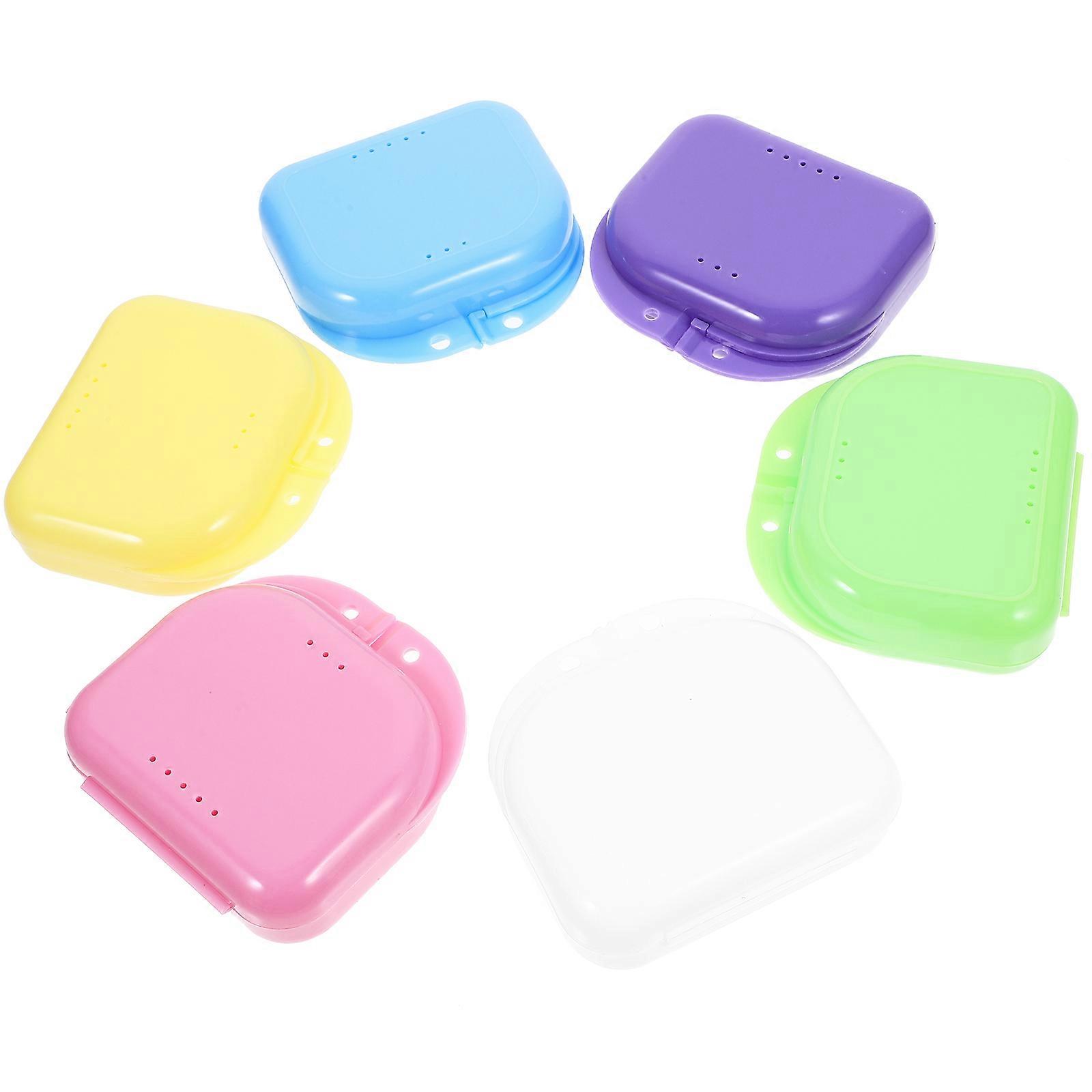 Denture Case Retainer Storage Box with Snap Lock Closure 18Pcs Assorted Color