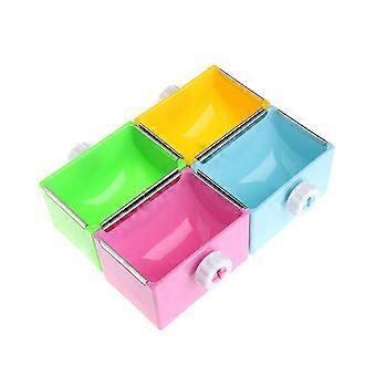 Pet Cage Food Bowl Stainless Steel Feeding Bowl 2Pcs with Holder