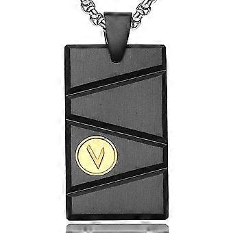 Collar de placa de identificación helada de oro de 18 quilates para hombres, colgante de placa de identificación de cadena de eslabón cubano de acero inoxidable 316L
