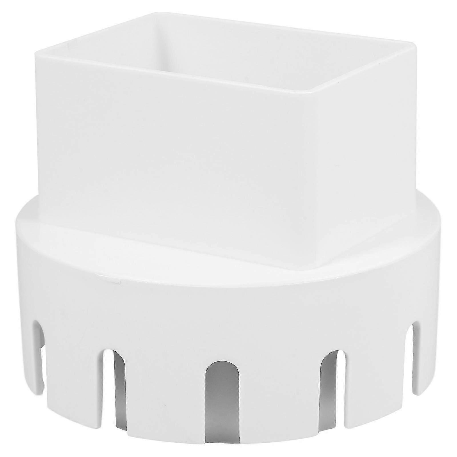 White Plastic Downspout Adapter, Durable, Secure Connection, Easy Install for Home Use