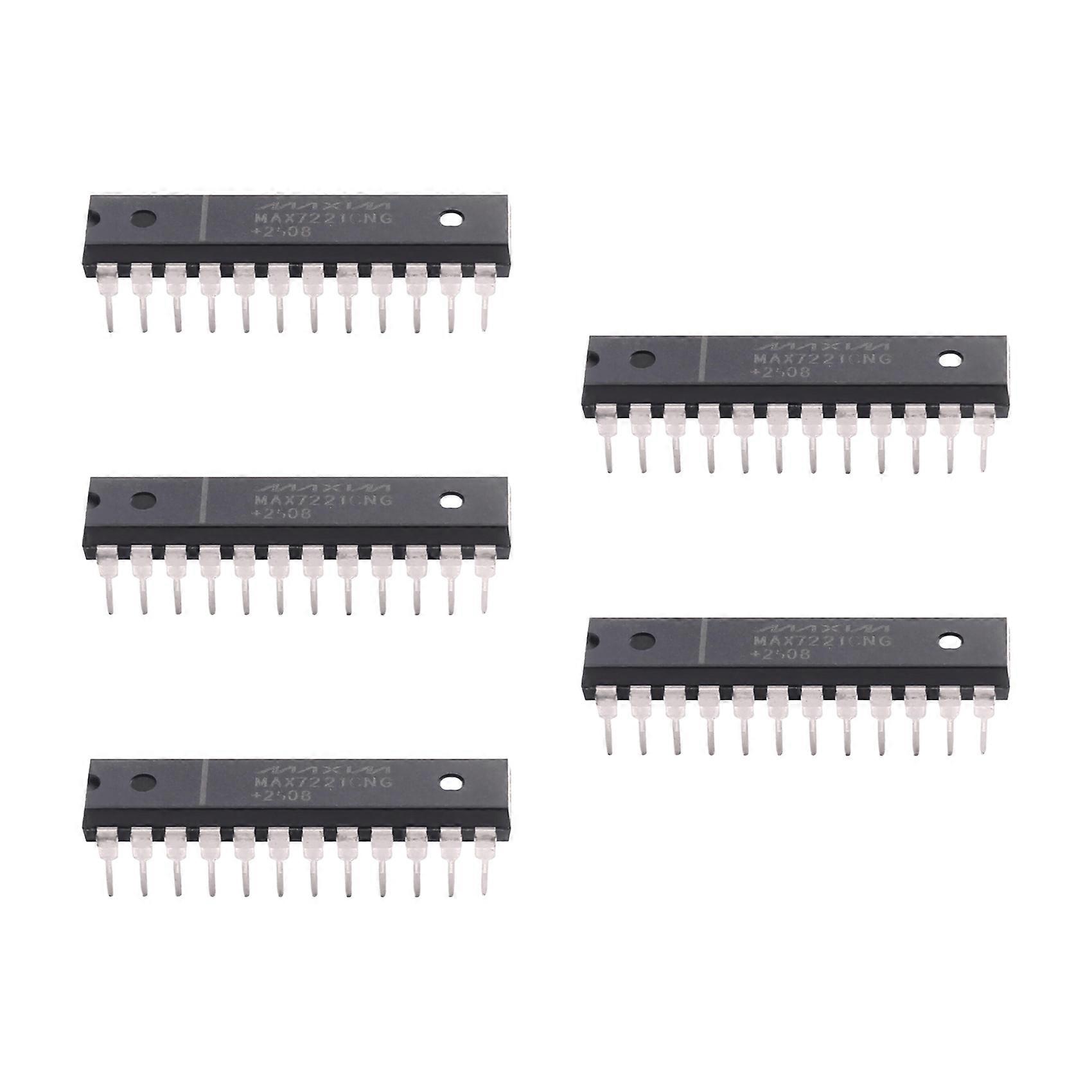 LED Display Driver IC 5PCS Set, MAX7221CNG MAX7221ENG DIP24 Inline Segment & Dot Matrix Control Chipset Module