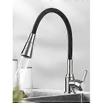 Kitchen Sink Faucet Black Kitchen Mixer Tap Single Lever Swivel Spout Kitchen Faucet Chrome