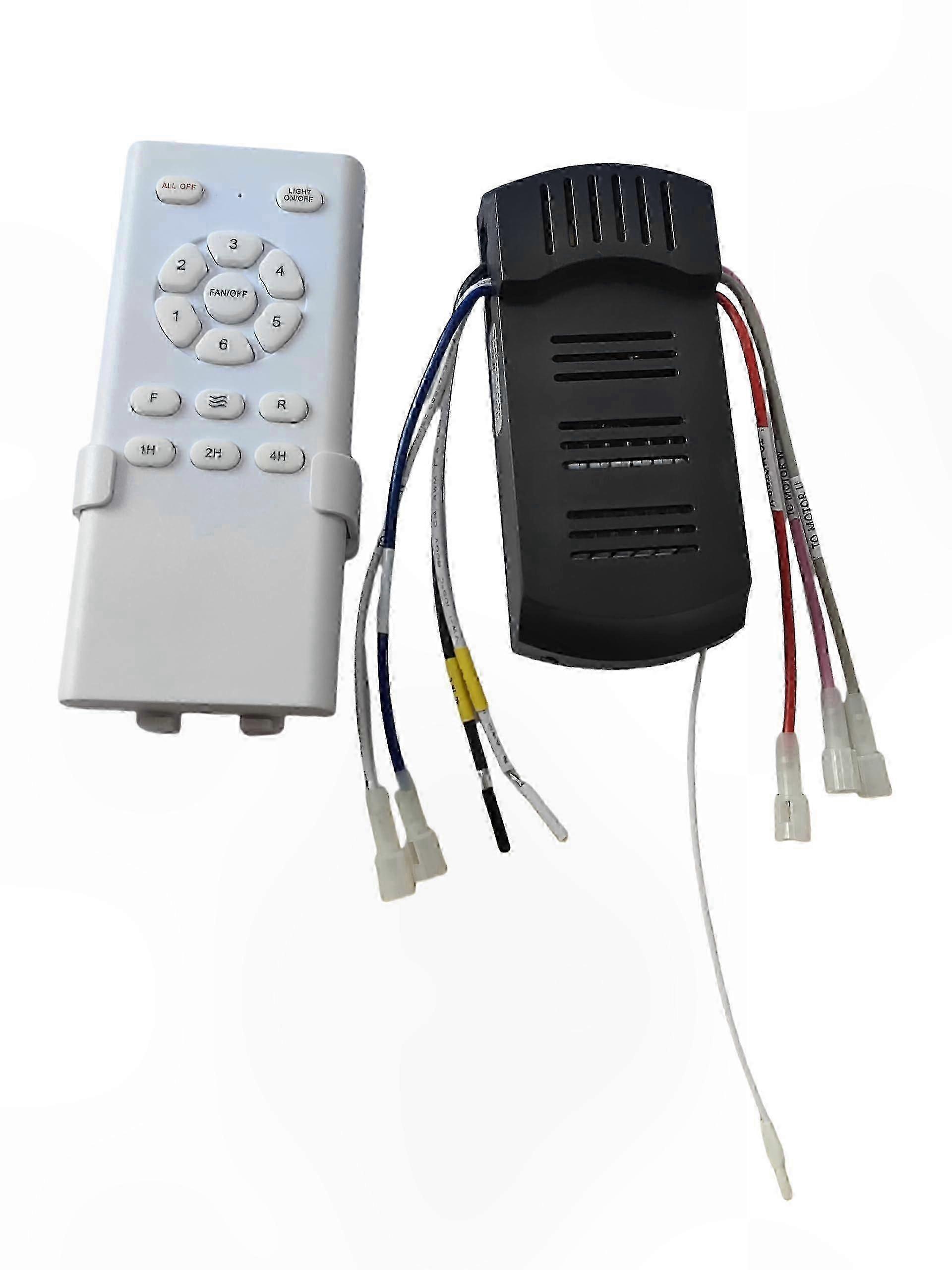 Remote Control Ceiling Fan Kit with Receiver, 6-Speed DC Motor, Dimmable Light, Wall Switch