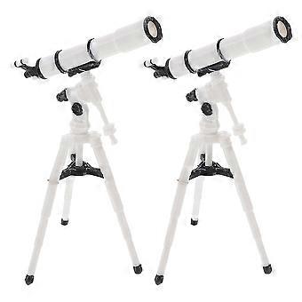 Miniatureteleskopmodel til astronomilæring 2 stk. legetøj med stativ til børn