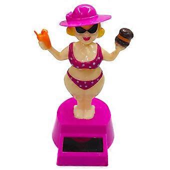 Solar Dancing Toy Shaking Girl Bobblehead for Car Dashboard Decor and Office Desk Ornament
