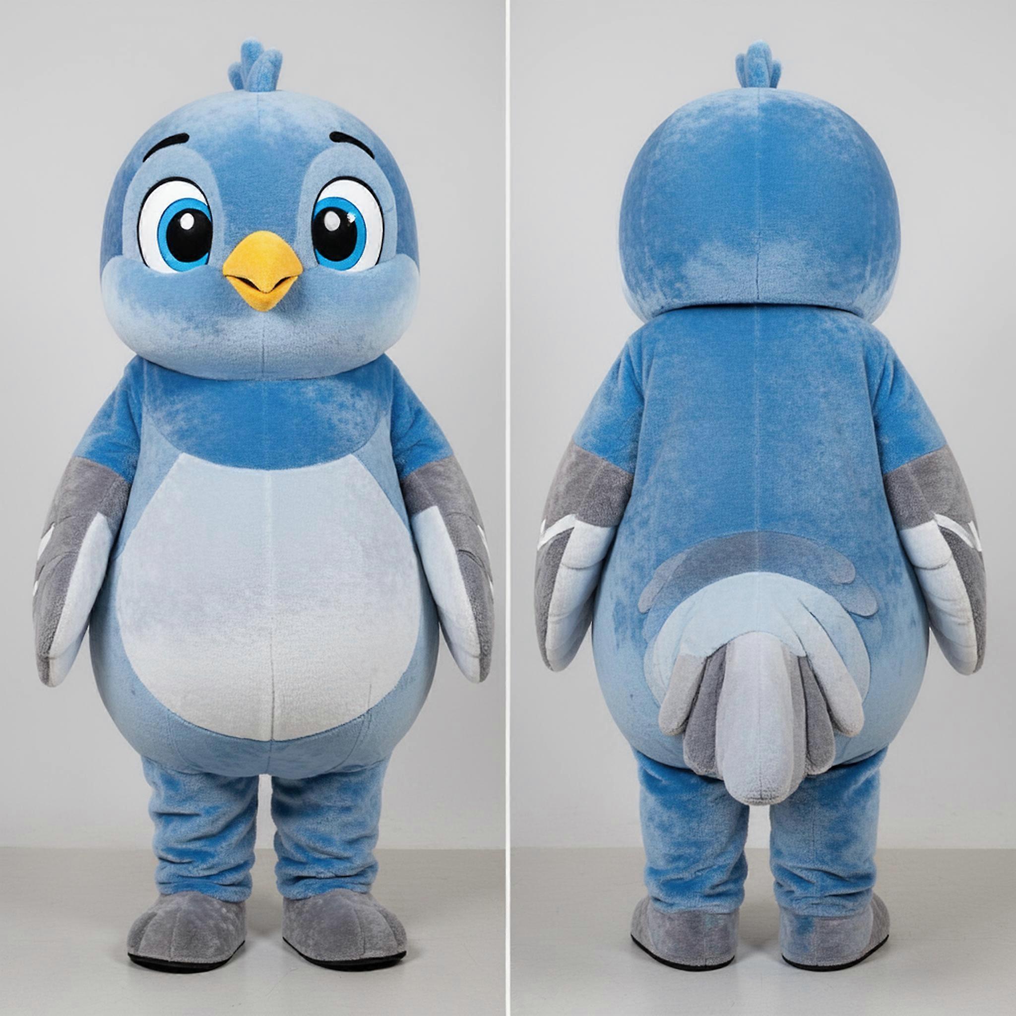 MASTICOT Azure Blue Rounded Passenger Pigeon Mascot