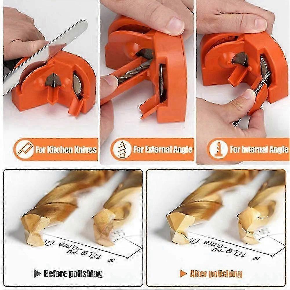 Multi-Functional Drill Bit Sharpener Tool with 12 Pcs Grinding Wheels