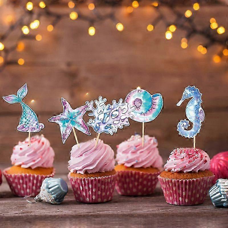 Mermaid Cupcake Picks Ocean Theme