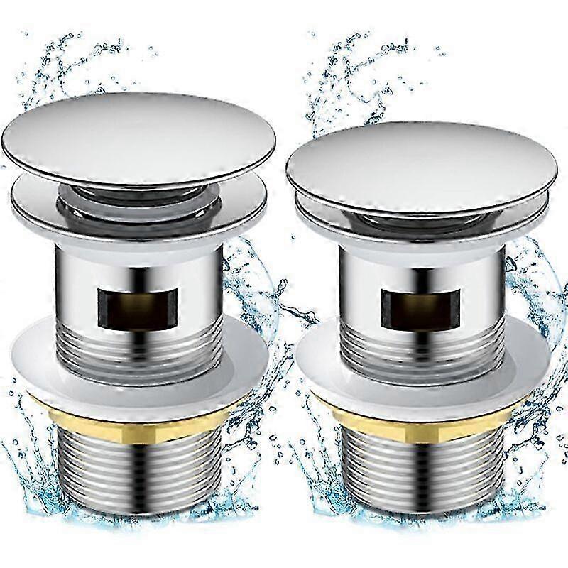 2Pcs Copper Pop Up Sink Drain