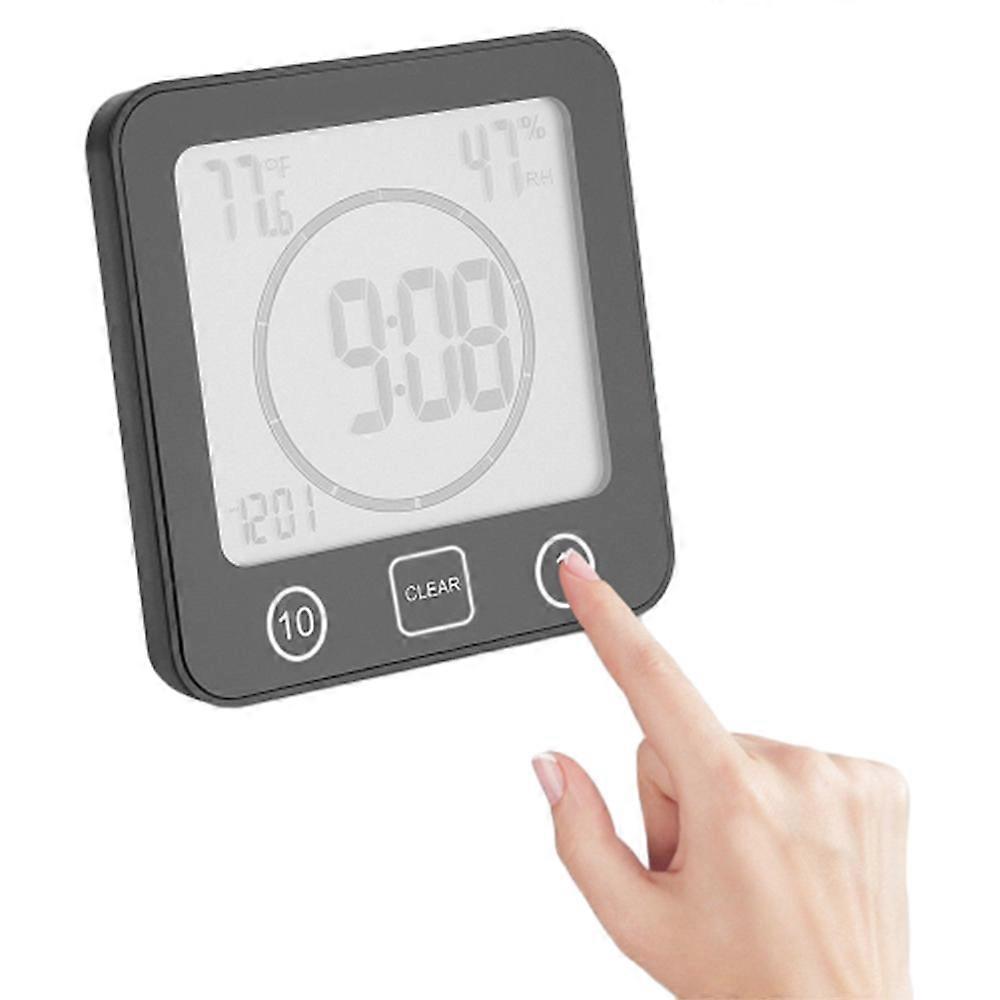 Water-Resistant Digital Bathroom Shower Clock Timer Alarm Temperature Meter Humidity
