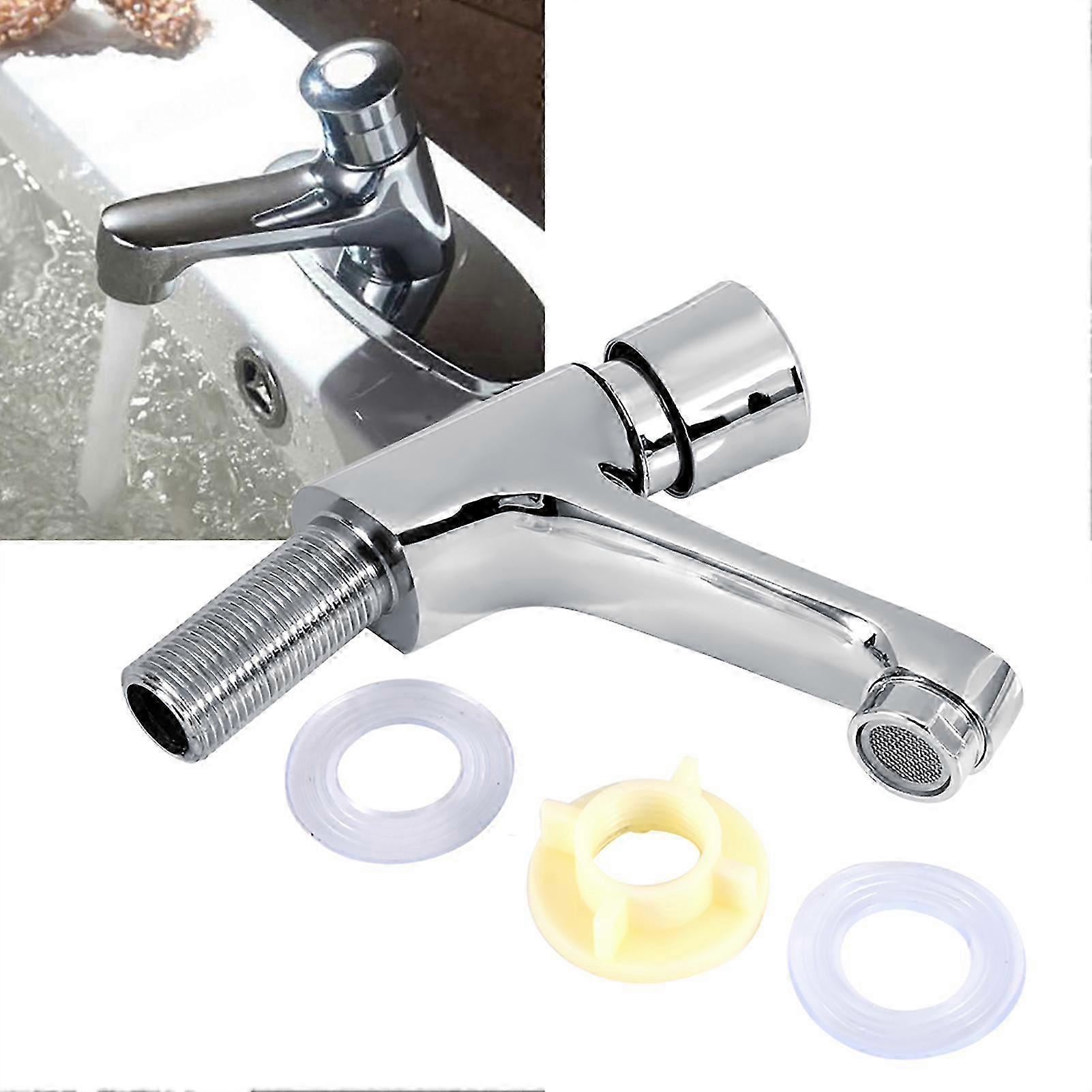 Brass Core Chrome Basin Tap Push Type