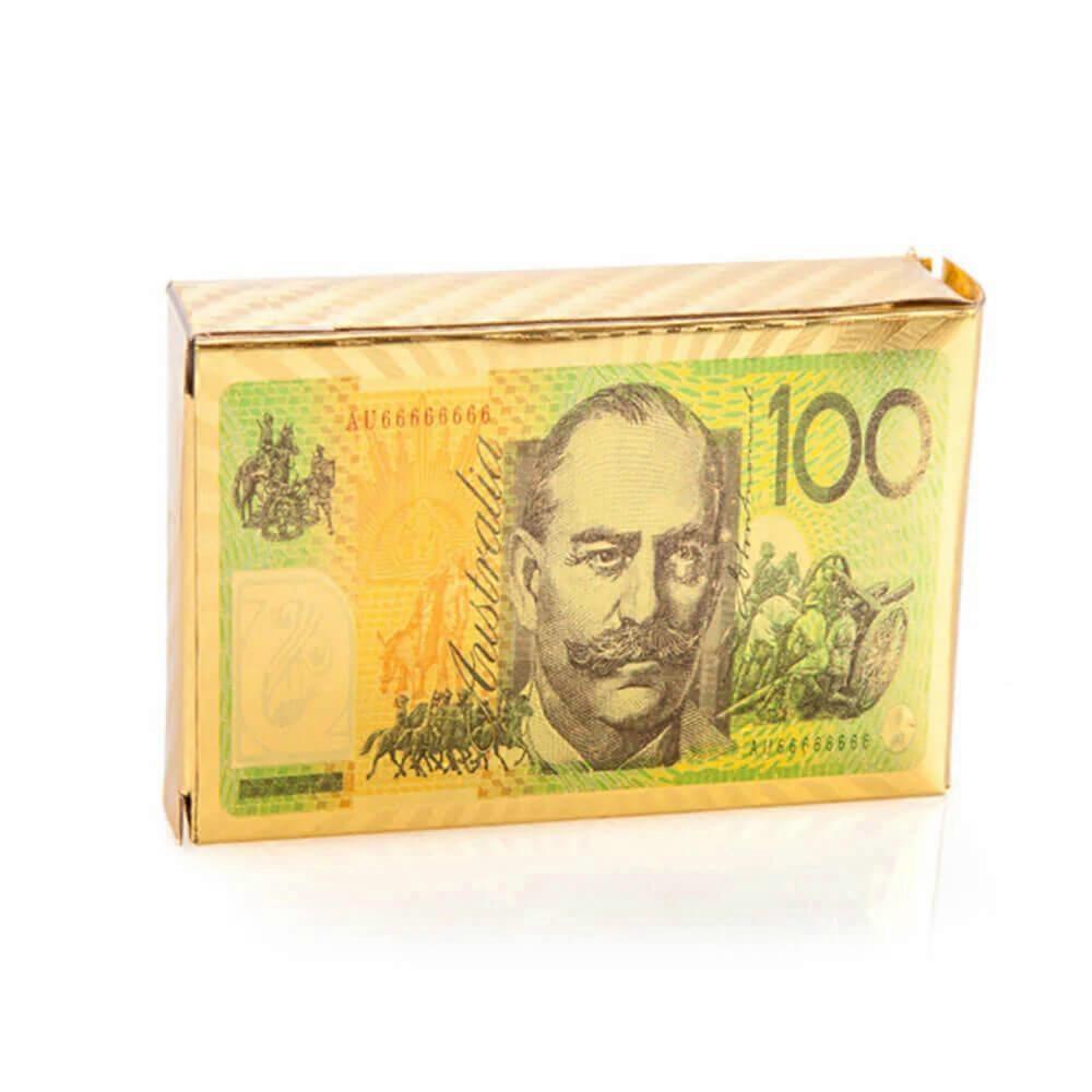 Gold Foil Aussie AUD100 Playing Cards