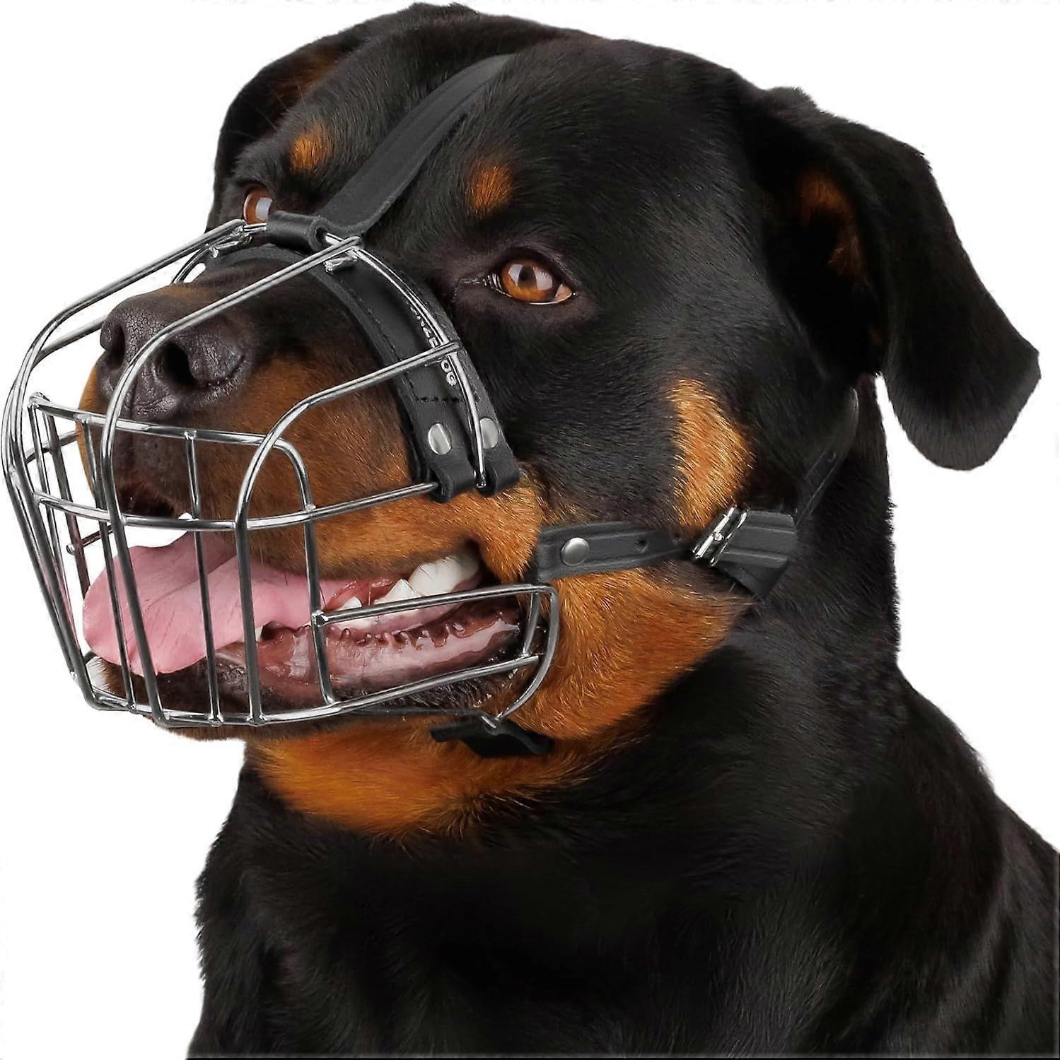 Adjustable Durable Metal Wire Basket Dog Muzzle for Large & Extra Large Dogs
