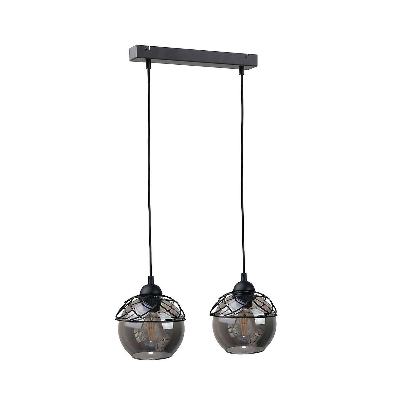 Keter Mera Bar Pendant Ceiling Light Black, 50cm, 2x E27