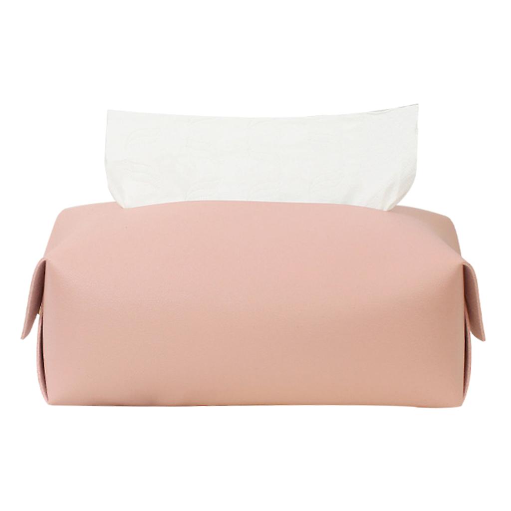 Leather Tissue Box Draw Paper Napkin Tissues Holder Desktop Papers Container