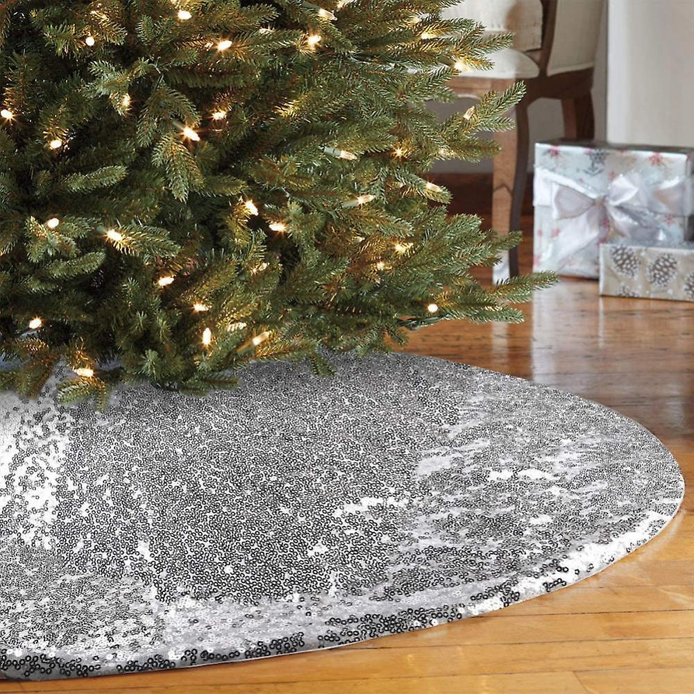 Gold Christmas Tree Skirt Sequin Double Layers Tree Mat Xmas Tree Decorations