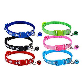 Conjunto de 6 coleiras de gato PCS, comprimento ajustável 19cm-32cm gatinho colarinho, acessório para gatos e animais de estimação
