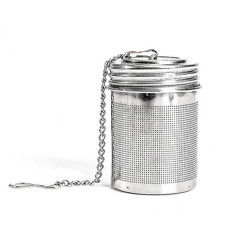 1pc Less Steel Cylindrical Tea Infuser Ser Leaf Teapot Reusable Mesh Filter H