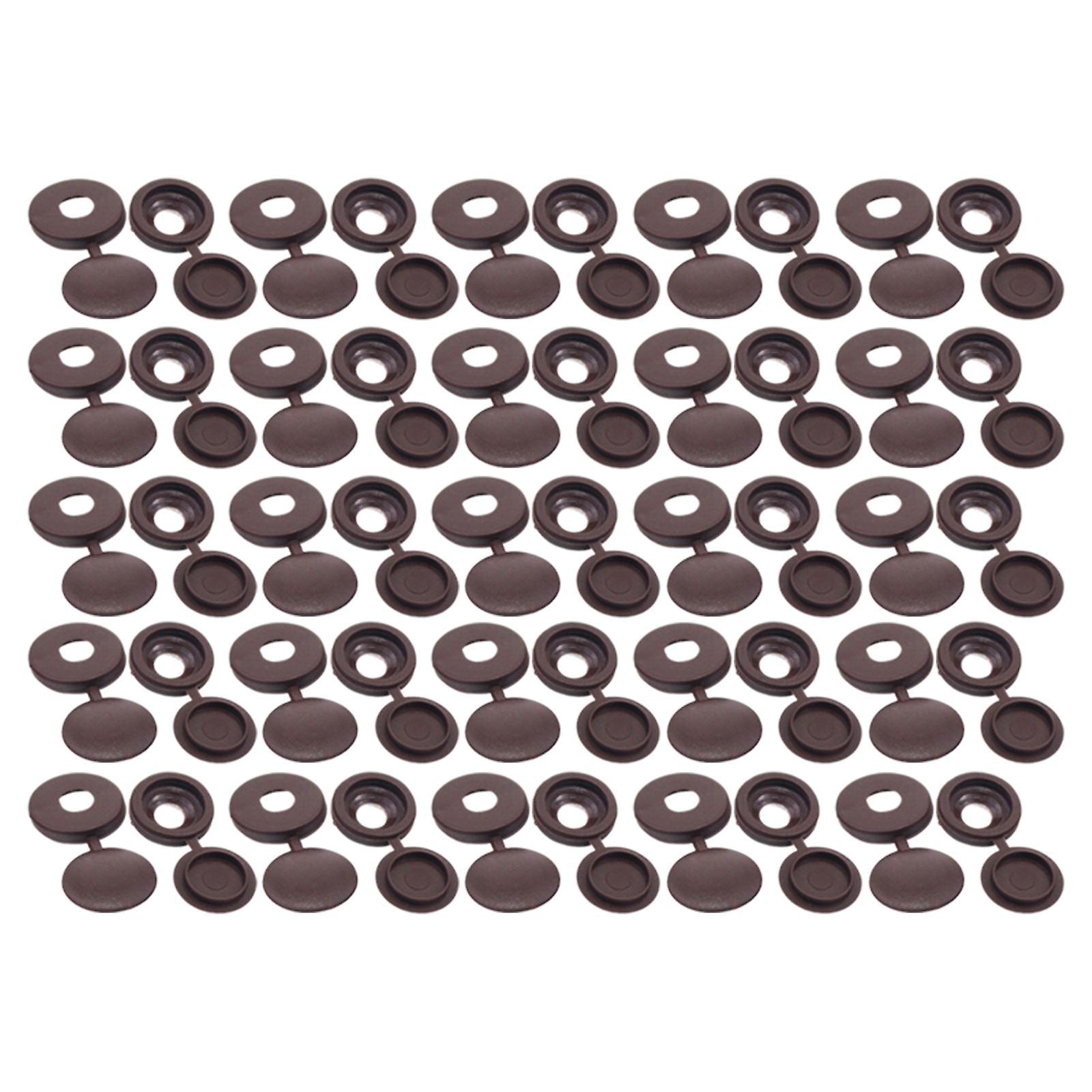 100 Pieces Screw Covers, Practical Screws Caps for Replacement Tools Yard Brown