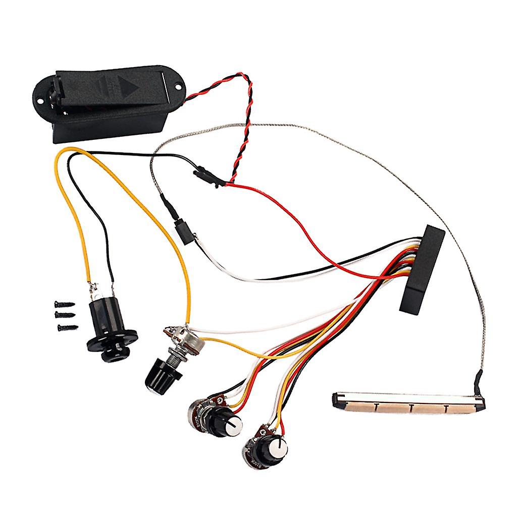 1 Set 3 Band Active EQ Preamp Pickup Circuit Wiring Harness