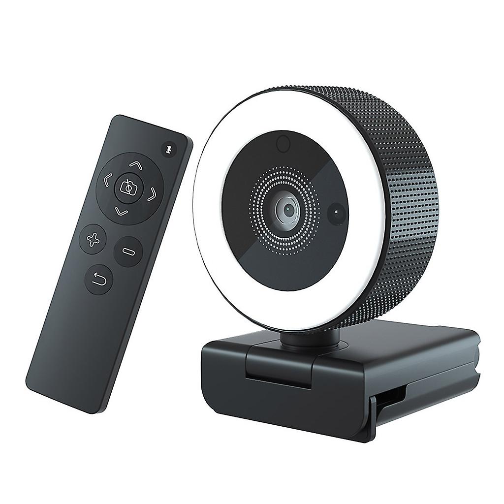 Webcam USB 2K com microfone 3 luzes de preenchimento de engrenagem para videoconferência