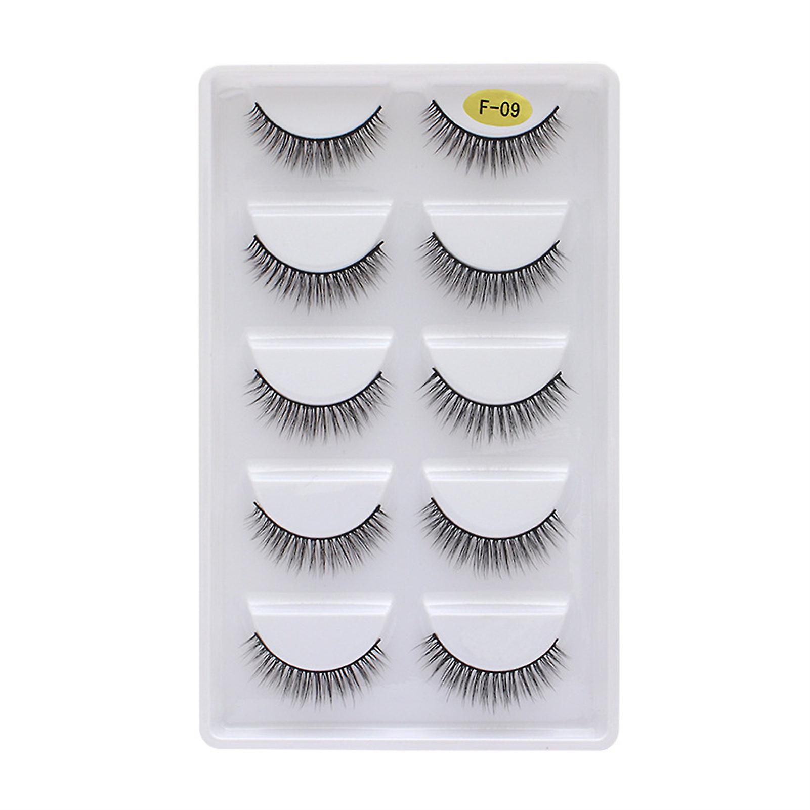 5 Pairs Simulation  False Eyelashes Soft Non Irritation Fluffy Lashes Eyes