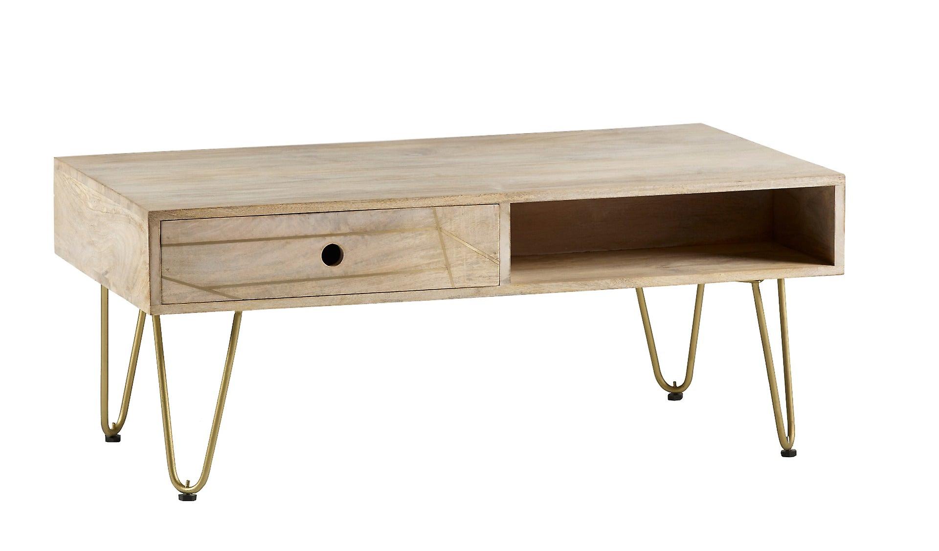 Brighton Light Mango Wood Rectangular Coffee Table