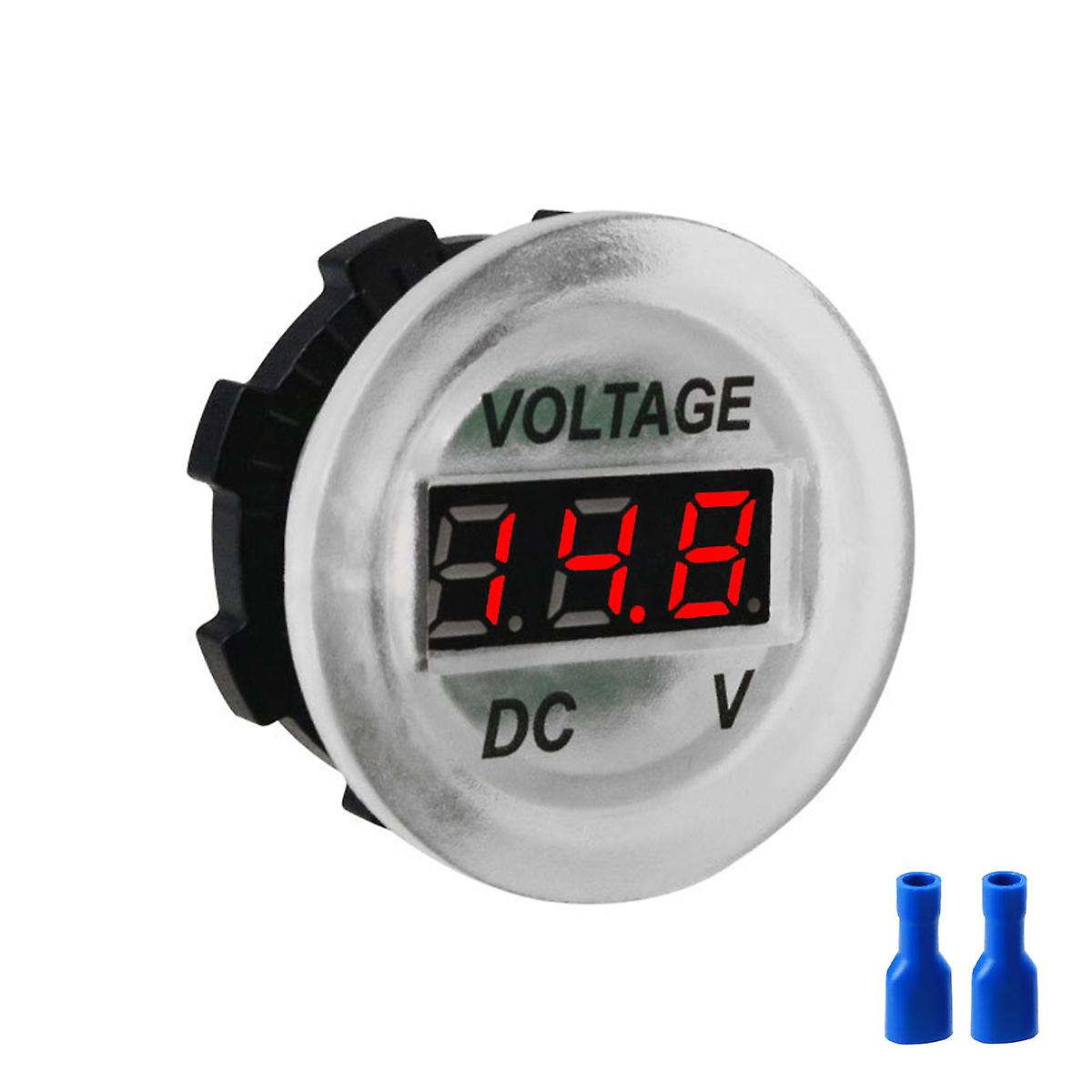 Car Mini Round Waterproof Voltmeter Dc 6-35v Digital Display Voltage Meter Led Panel Digital Voltmeter Tester Display Voltmeter