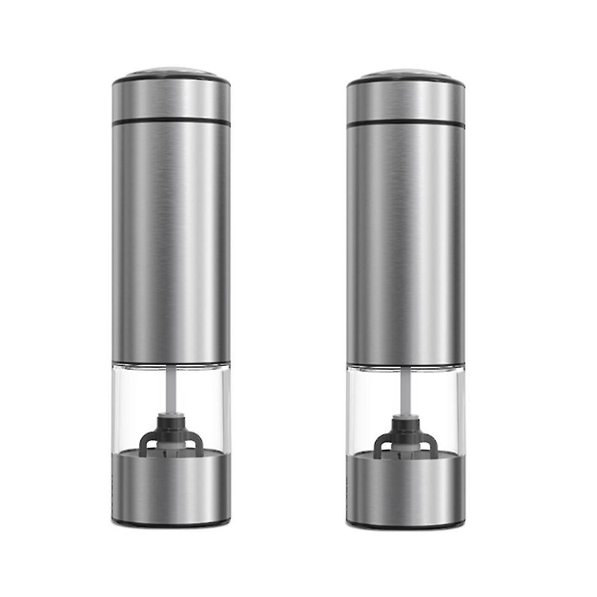 Electric Salt And Pepper Grinder Set Battery Operated,auto Pepper Mill Grinder Refillable, Adjustab