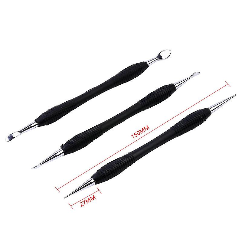 3Pcs/set Leather Craft Tool Modeling Point Stylus Modelling Carving Tool Spoon Balls Embossing Carving Blade Press Tool