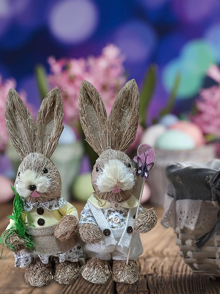 Yellow Bunny Statues for Indoor & Outdoor Easter Decorations