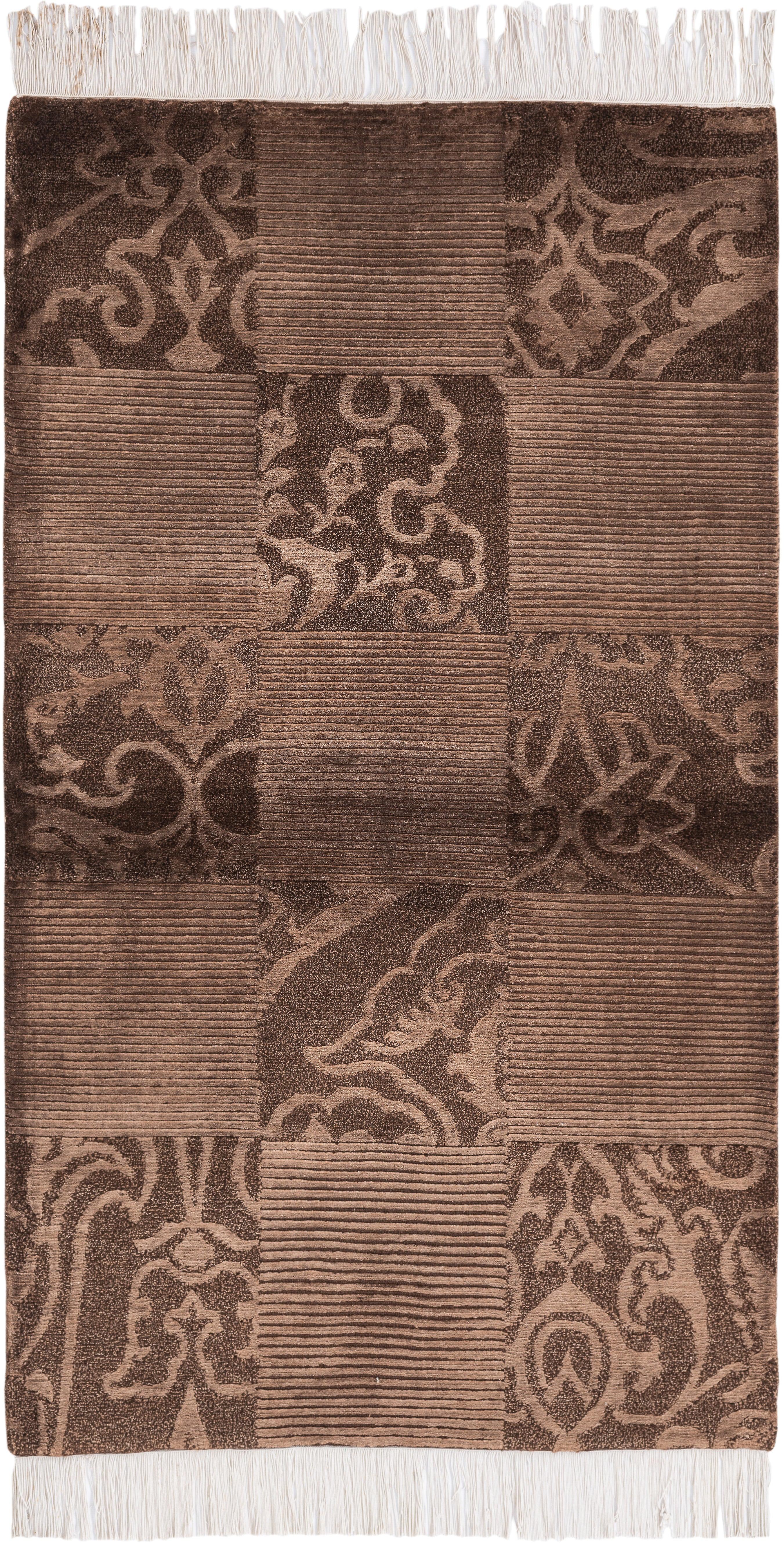 Hadorn Darya-印度 84x150 带深棕色手摇织机印度地毯