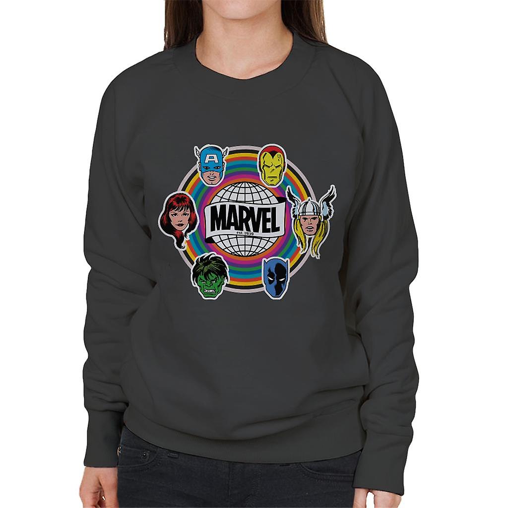 Marvel Comic Retro Avengers Heads Logo Women's Sweatshirt