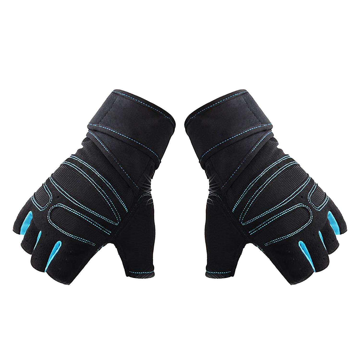 1Pair Cycling Gloves Anti-shock Non-slip Thin Half Finger Gloves with Wristband compatible Motorcycl