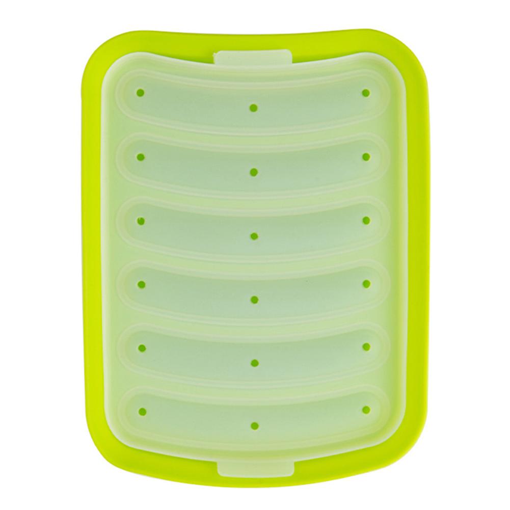 6-grid Non-Stick Silicone Sausage Mold Hot Dog Mold for Oven and Microwave Cooking
