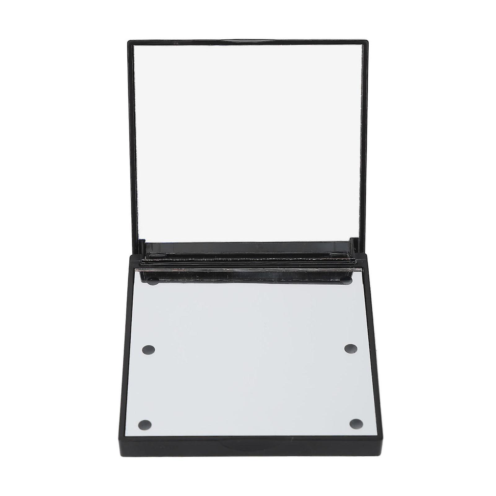 Miroir de maquillage de voyage à LED double face, grossissement x2, lumière blanche, pour poche de sac à main, noir