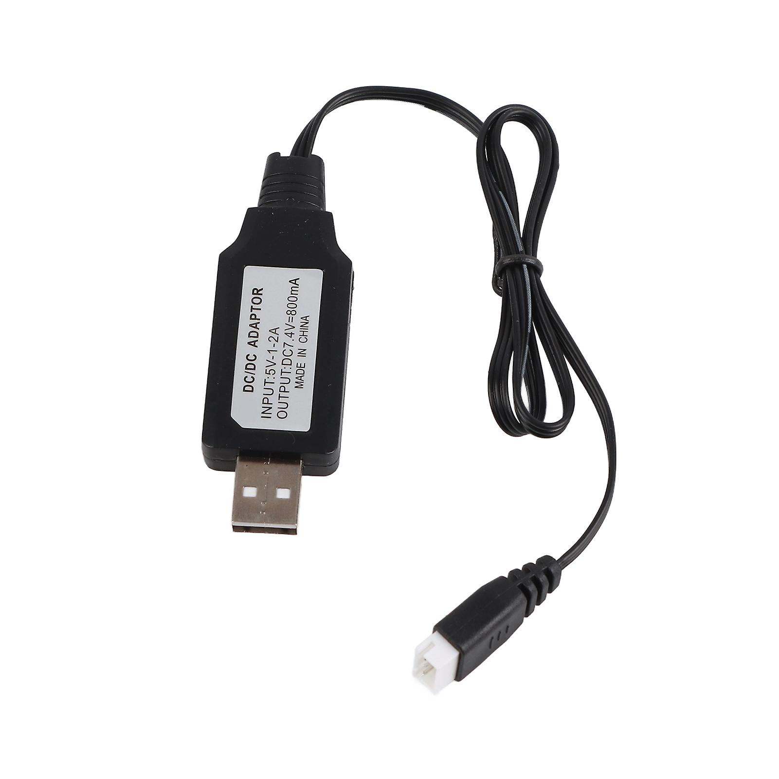 7.4V 800mAh USB Charger Cable with XH 3P Connector Plug for Axial SCX24 AXI90081 1/24 RC Car