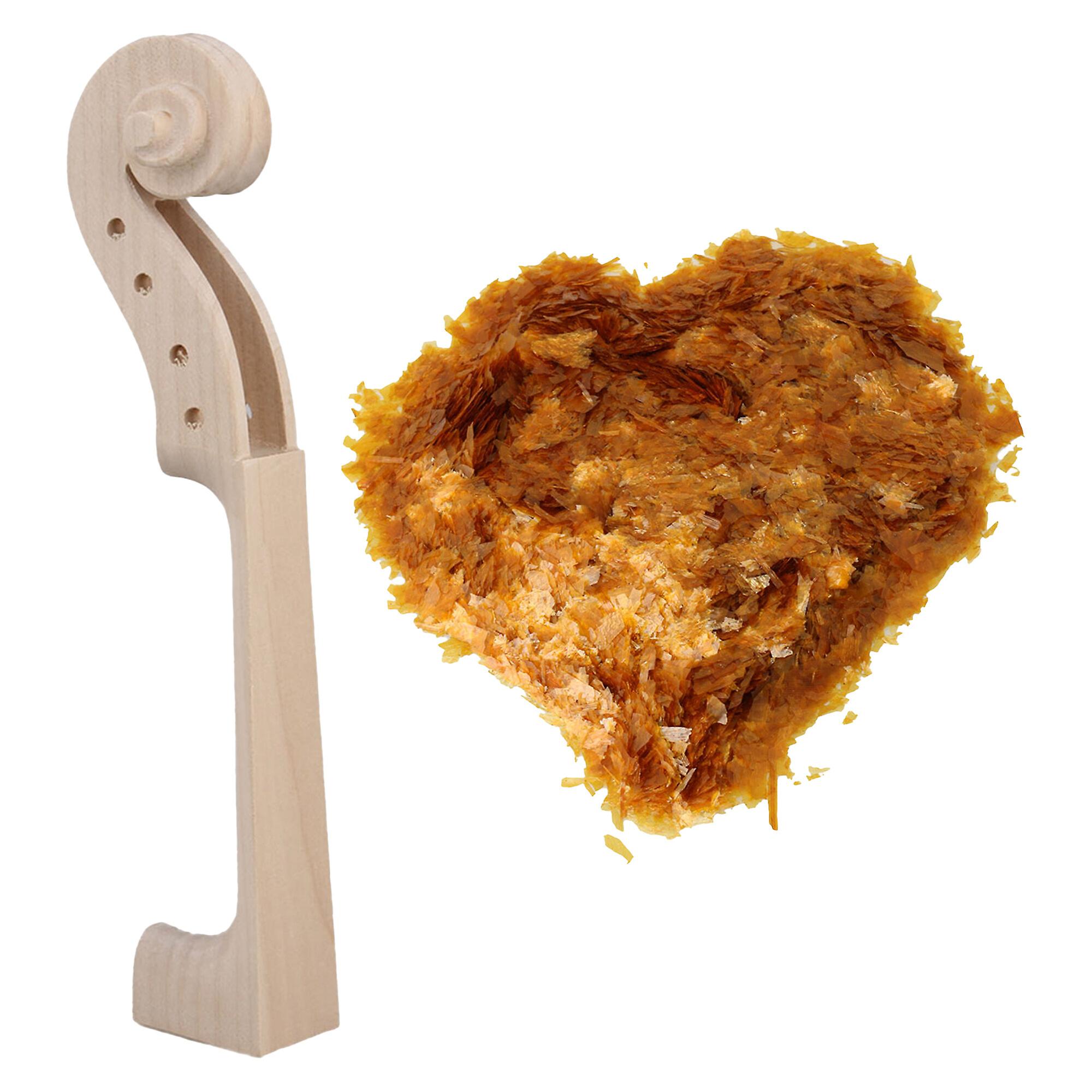 Shellac Flakes with Carved Wood 4/4 Violin Neck Replacement Parts Kit
