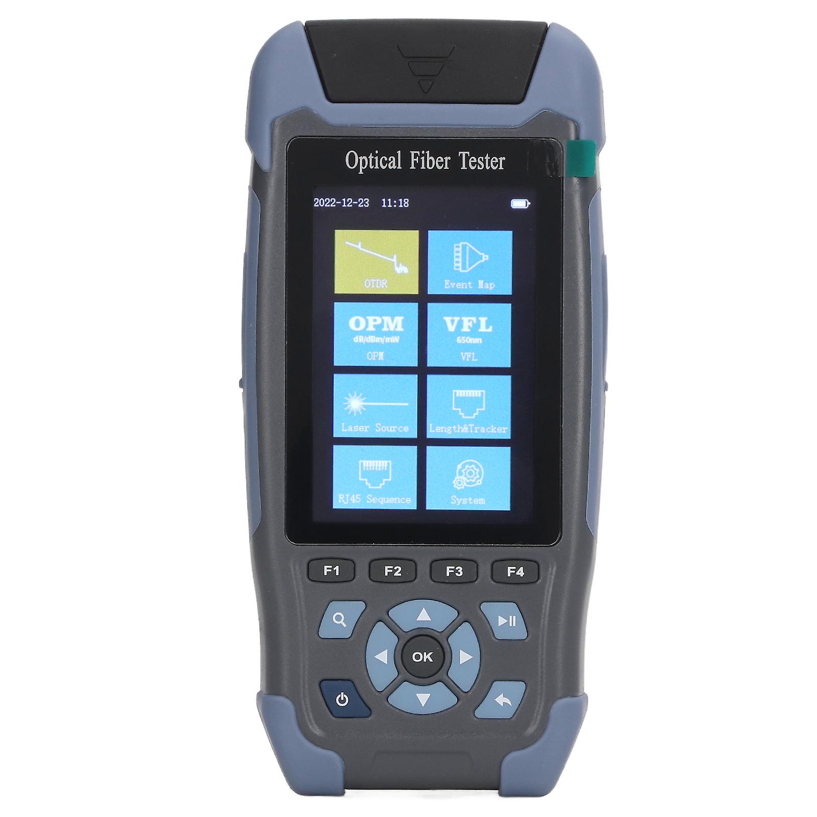 3.5in OTDR Optical Time Domain Reflectometer with FC to LC Connector Optical Fiber Power Meter Tester EU Plug 110‑240V 