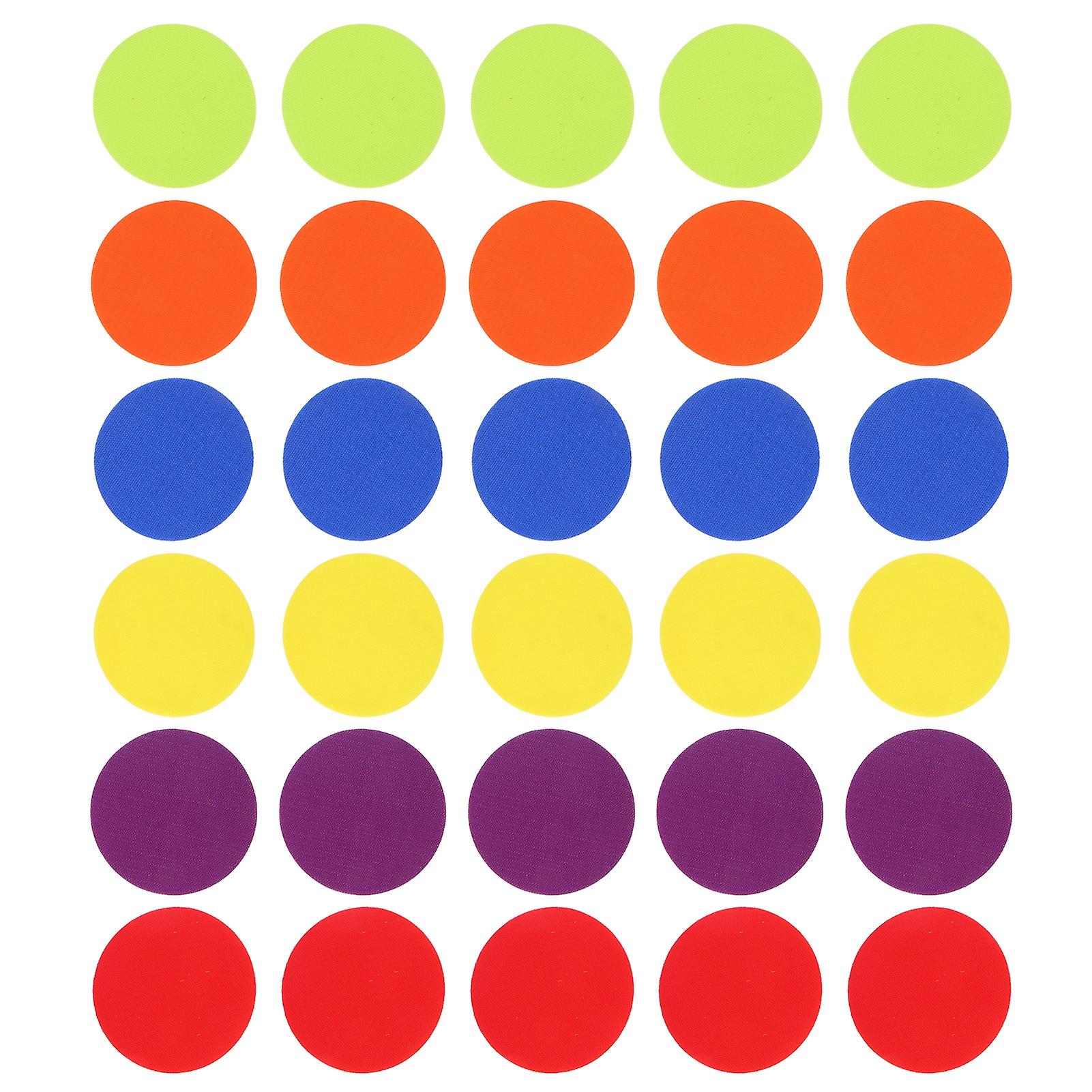 30pcs Multicolor Carpet Spot Markers Floor Dots Circles for Classroom Kindergarten Portable Durable Floor Marking Tools