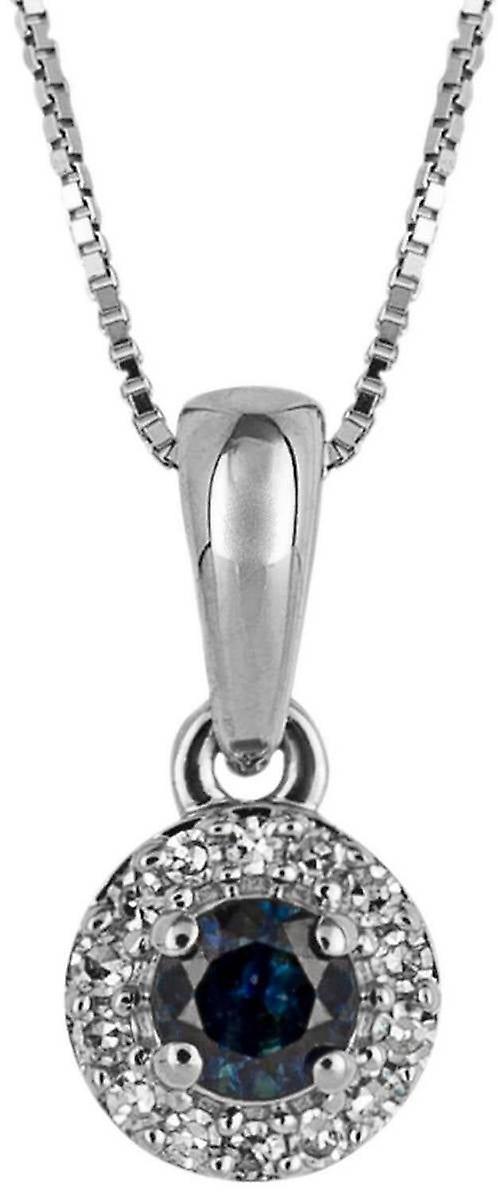 Elements Gold Sapphire and Diamond Pendant - Blue/Silver