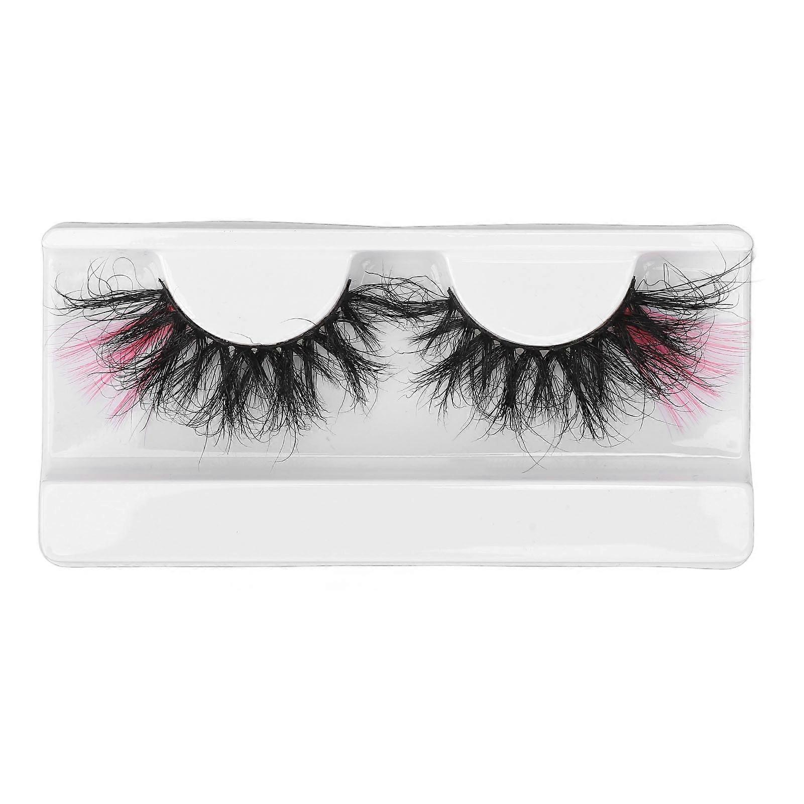 098in Dramatic Colored False Eyelashes with Pink Ends