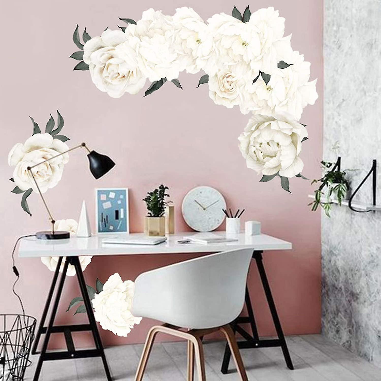 GRACE Wild Watercolor Peonies Wall Decal Flowers - MotoMoms Decor