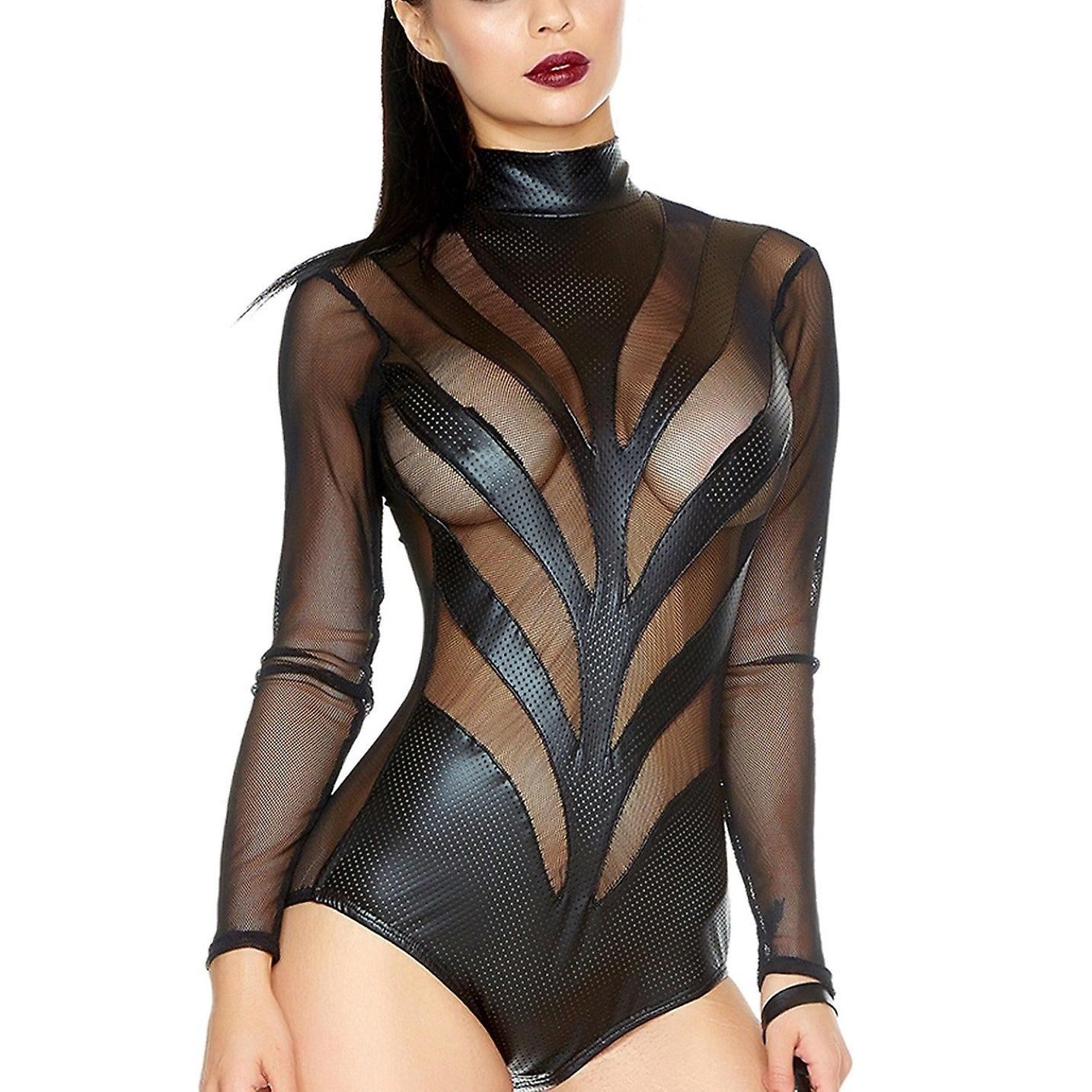 Gothic Style Wetlook X Fishnet Body