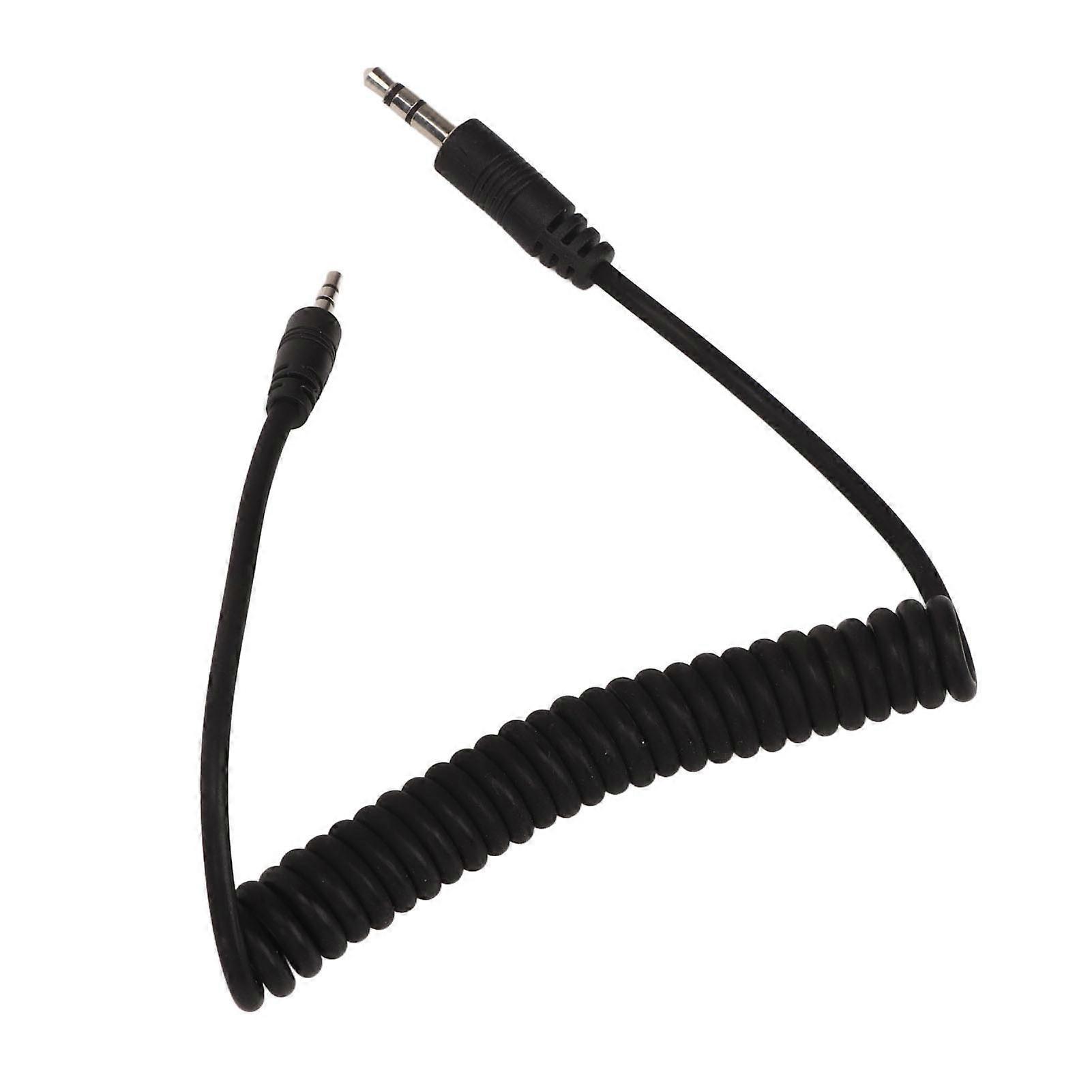 3.5mm to F2 Camera Spring Cable Shutter Remote Control Flash Trigger Connection Cord 1 Meter 