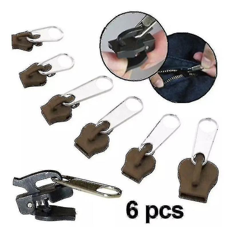 6 Pack Fixed Zipper Pullers Zipper Slider Rep Zipper Set