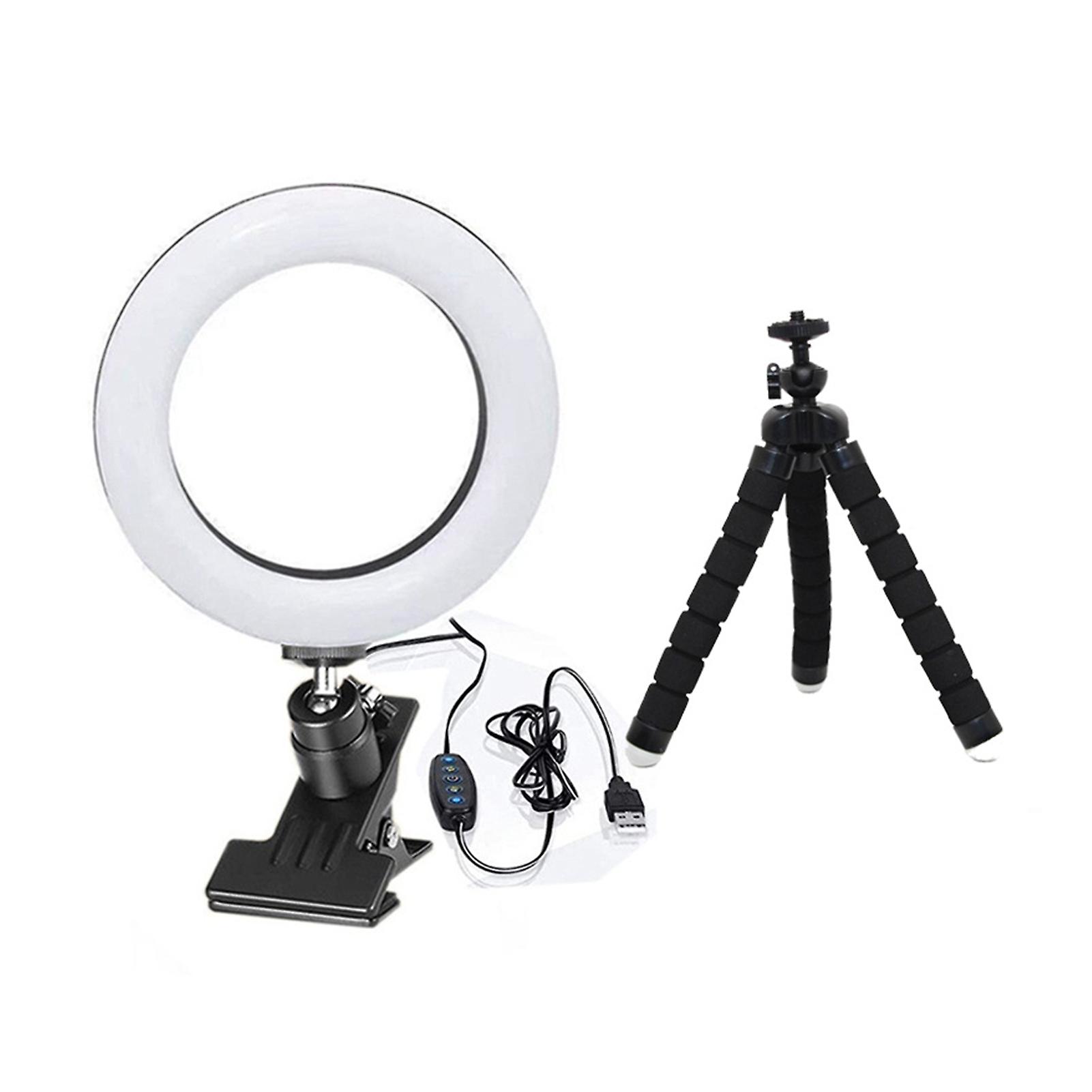 5 Modes LED Round Filling Light for Computer Portable Dimmable Phone Light for Photography